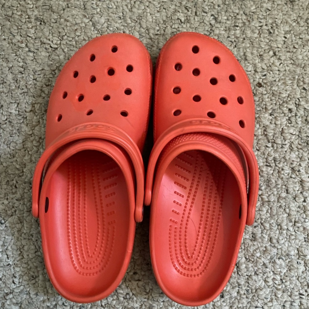 Orange crocs